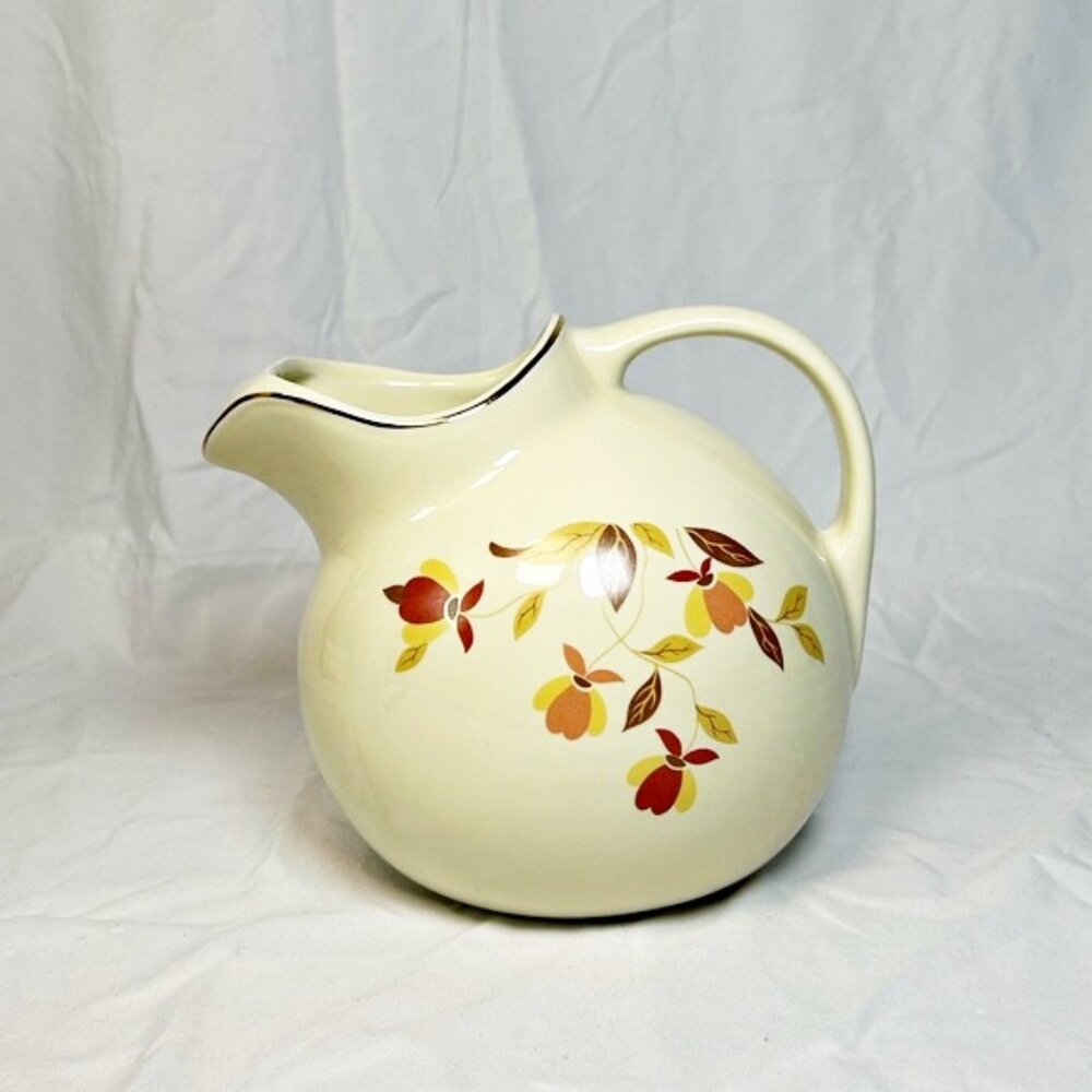 Vintage 1950s Halls Superior Autumn Leaf Jewel Tea Ball Jug Pitcher